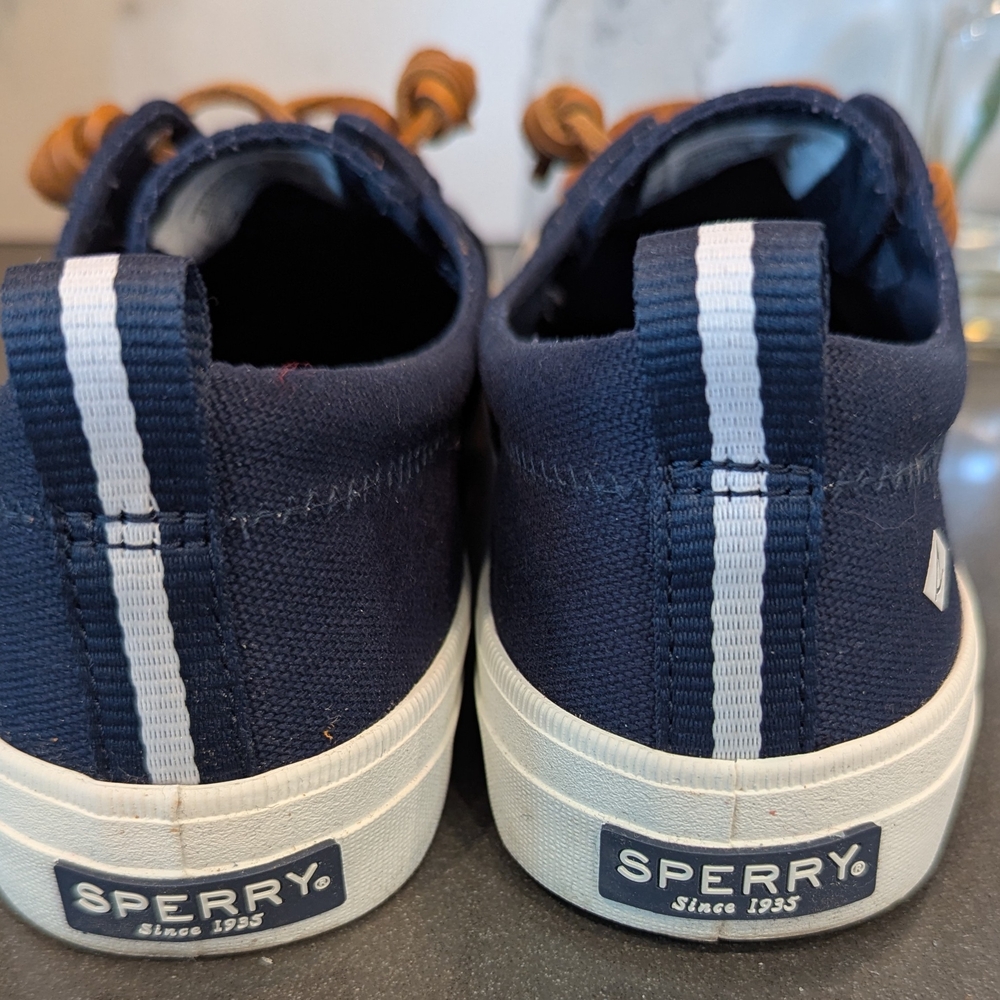 SPERRY | Women's Navy Canvas Crest Vibe Sneakers  Sz 7.5 - Picture 2 of 6